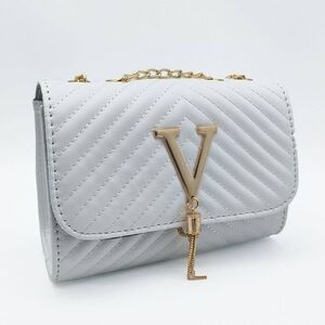 Chic Quilted Chain Shoulder Bag White